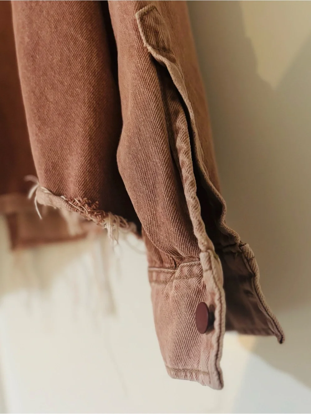 Oversized Washed Pink Denim distressed Jacket - Picture 7 of 9